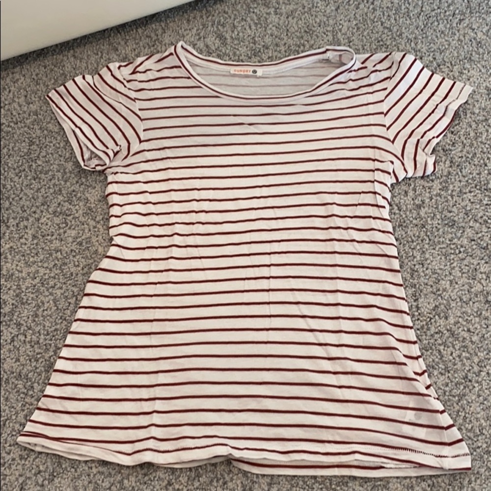 Sundry t-shirt in red and white stripes